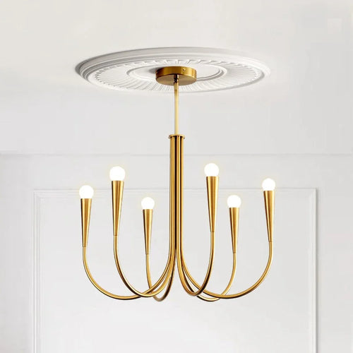 lustre style français doré led pour décoration de luxe - vue 3 sur 14