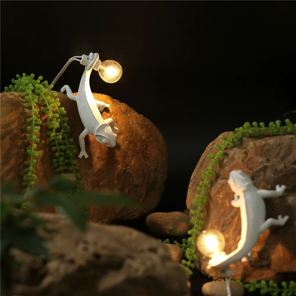veilleuse lézard nordique lampe décorative moderne à LED - vue 3 sur 11