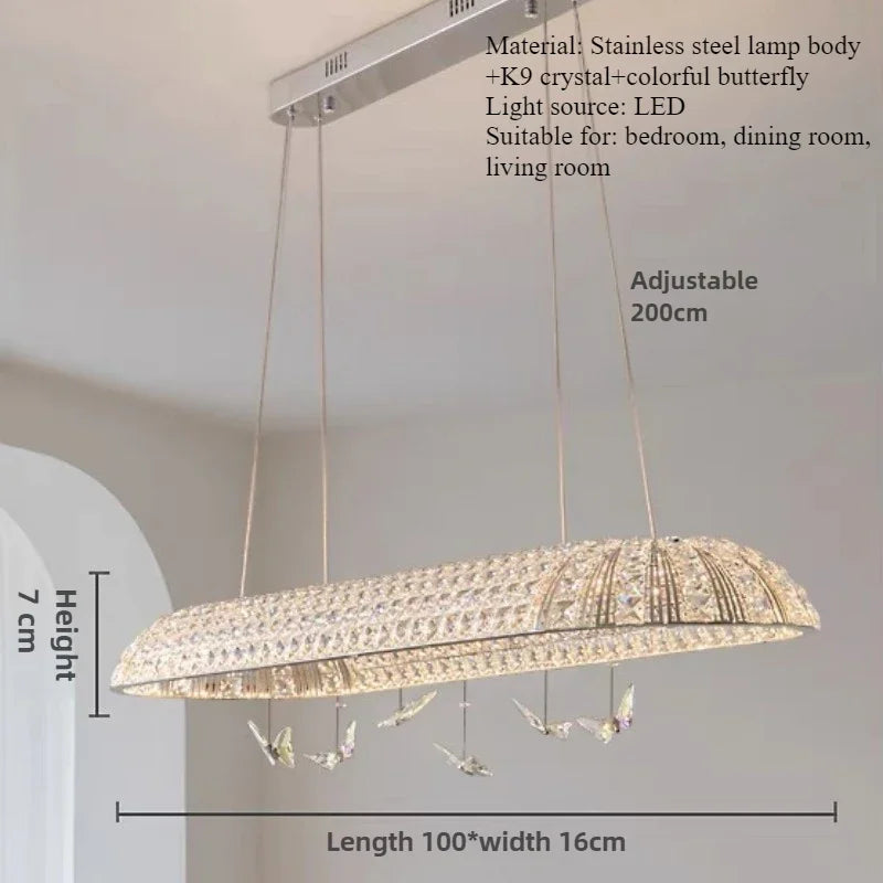 suspension en cristal papillon élégant pour décoration intérieure raffinée - vue 8 sur 9