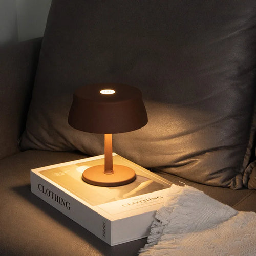 Lampe de Table USB pour Restaurant café Bar lampe champignon Rechargeable sans fil interrupteur tactile veilleuse Mini rétro nordique Led lumières - vue 4 sur 6