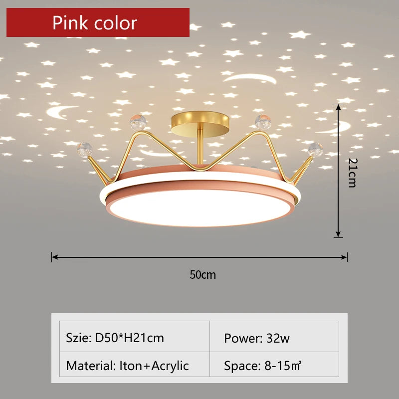 plafonnier led moderne couronne créative pour chambre d'enfant - vue 10 sur 16