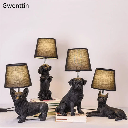 lampe de table moderne pour chiot en résine décorative - vue 4 sur 16