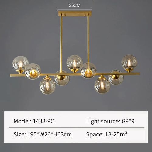 lustre led de luxe design moderne en verre - vue 10 sur 9