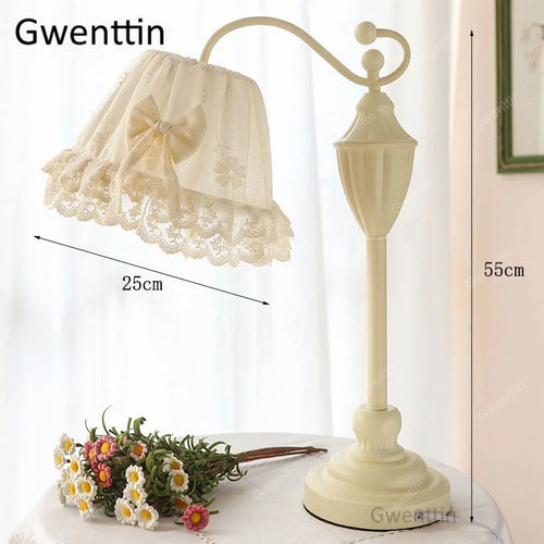 lampes de table en tissu style princesse décoratives à LED - vue 5 sur 8