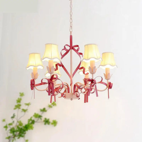 lustre mignon pour enfant style pastoral avec nœud - vue 2 sur 14