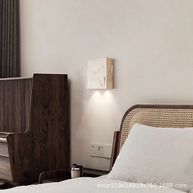applique murale led en pierre naturelle 3000k lampe d'ambiance - vue 3 sur 8