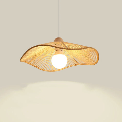 lustre suspendu wabi-sabi en corde de chanvre - vue 2 sur 24