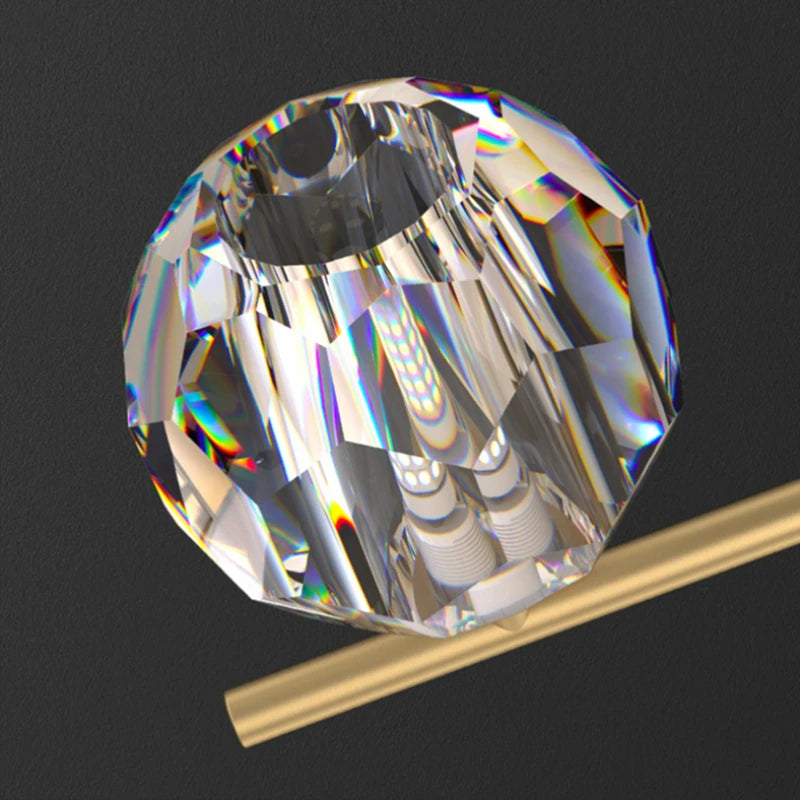 lustre moderne en cristal cuivre avec éclairage réglable - vue 6 sur 6