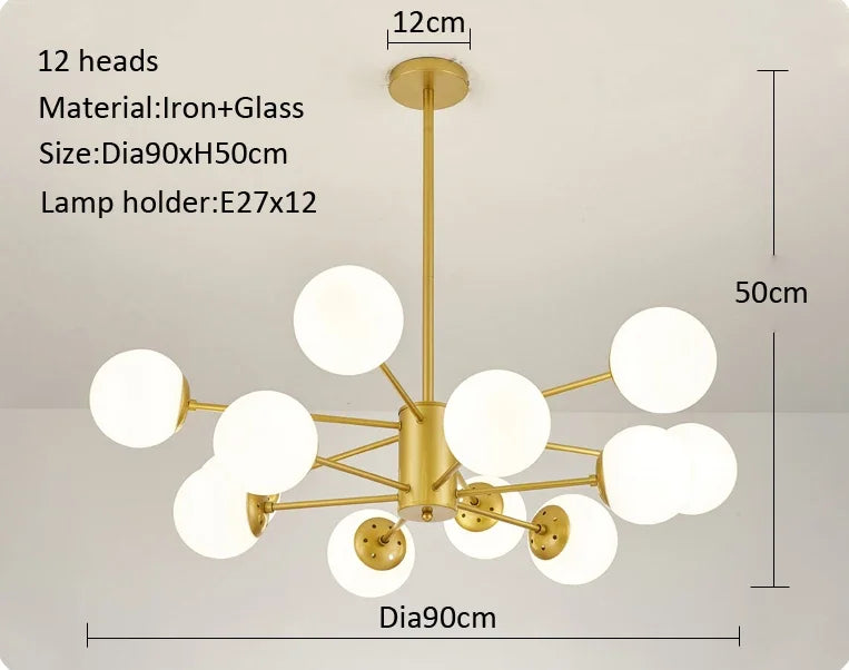 lustre moderne en verre pour intérieur lumineux - vue 10 sur 13