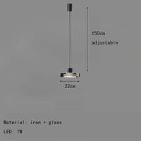 suspension ronde en verre design moderne fil réglable 3000k