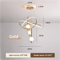 lustre moderne léger avec éclairage led pour intérieur