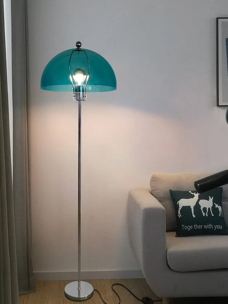 lampadaire led rétro en acrylique avec abat-jour coloré nordique - vue 3 sur 22