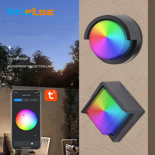 applique murale led extérieure intelligente double abat-jour en acrylique - vue 2 sur 10