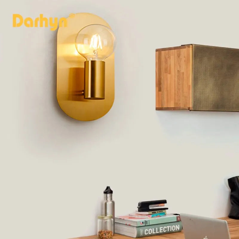applique murale led verre doré plaque ronde intérieur - vue 1 sur 8