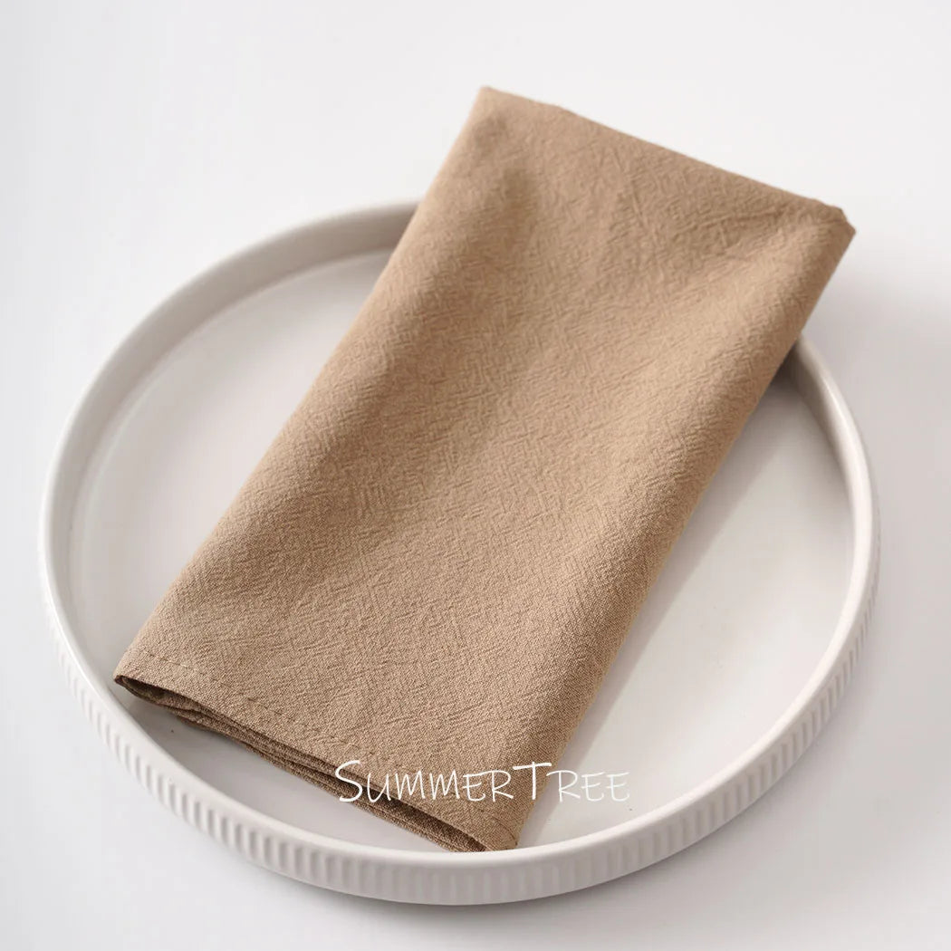 Serviette de table coton lavé lot de 10 - vue 3 sur 7