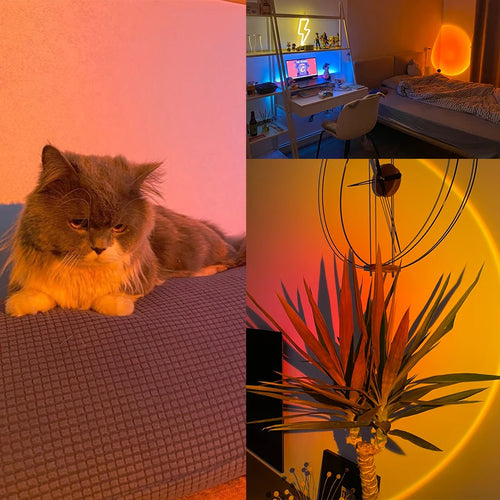 lampe led coucher de soleil veilleuse projecteur ambiance festive - vue 2 sur 9