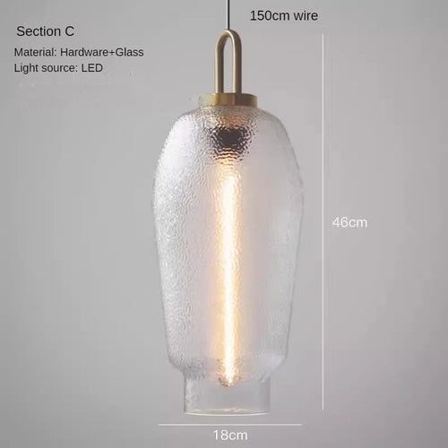 lustre en verre minimaliste au style luxueux et léger - vue 9 sur 10