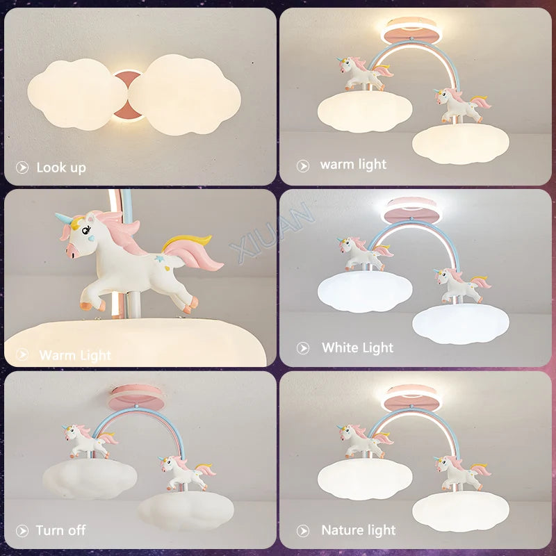 plafonnier licorne nuage télécommande princesse spectre complet - vue 5 sur 8