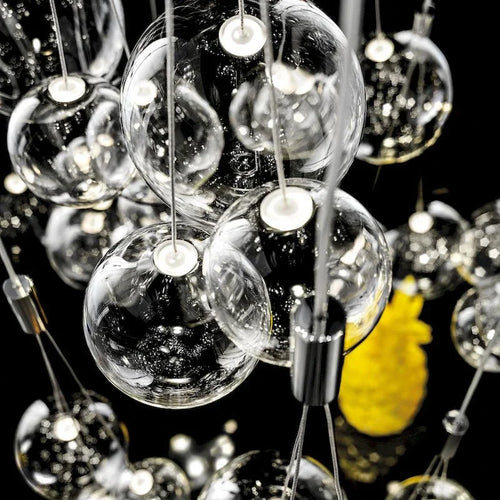 lustre nordique en verre avec suspension led pour décoration intérieure - vue 5 sur 12
