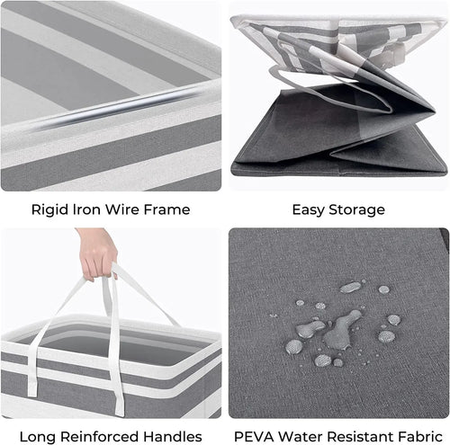 panier à linge pliable en tissu imperméable grande capacité - vue 8 sur 8