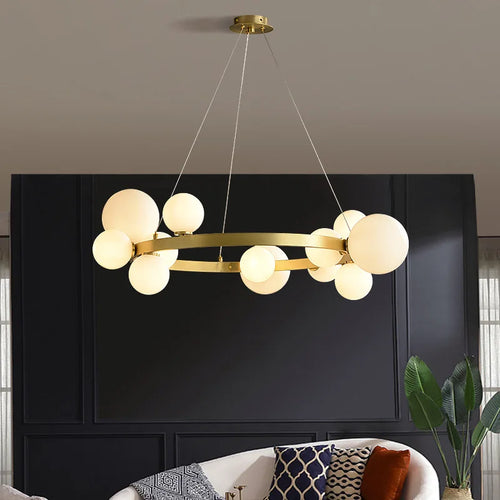 Clear White Glass Ball Pendant Light Parlor Restaurant Bedroom Hanging Lamp Cord Adjustable Include G9 Bulb Good Packaging - vue 3 sur 17