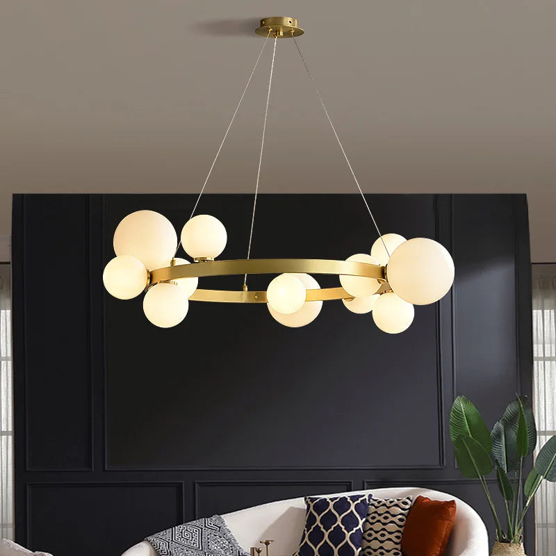 lustre en verre avec cordon réglable et ampoule incluse - vue 1 sur 17