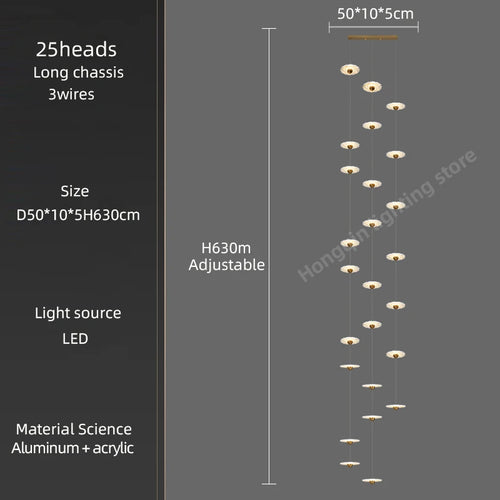 lustre moderne à led pour éclairage intérieur élégant - vue 17 sur 26