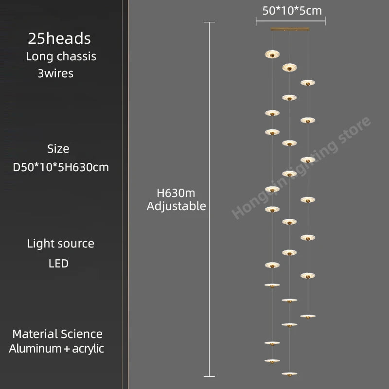 lustre moderne à led pour éclairage intérieur élégant - vue 16 sur 26