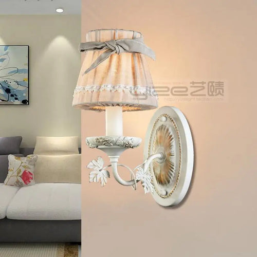 applique murale à led avec housse en tissu et nœud pour chambre enfant - vue 2 sur 10