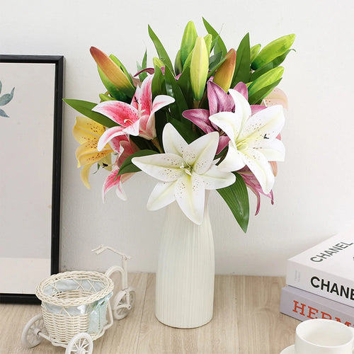 fleurs artificielles de lys pour décoration de jardin et mariage - vue 3 sur 13