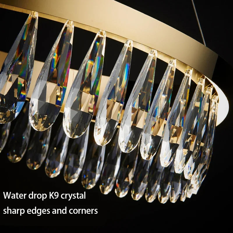 lustre en cristal de luxe pour éclairage décoratif intérieur - vue 5 sur 13