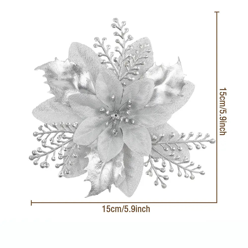 décoration suspendue fleur pailletée pour arbre de noël - vue 33 sur 34