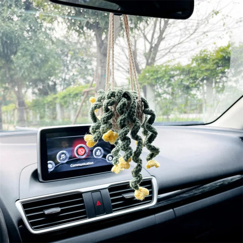 crochet suspendu créatif pour décoration de voiture plante en pot - vue 18 sur 34