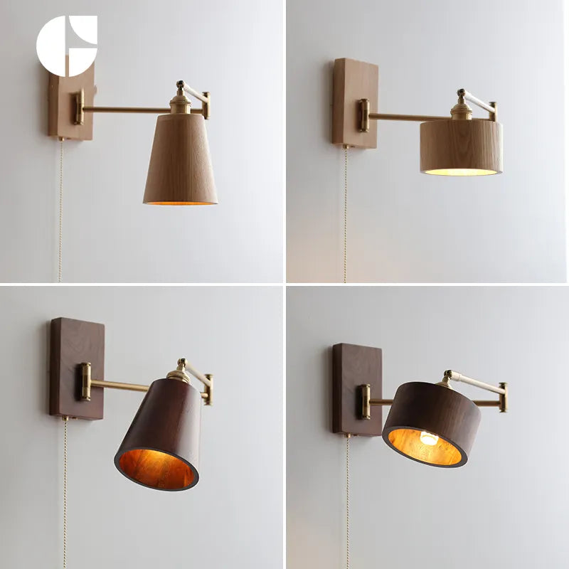 Applique murale LED en bois de frêne et de noyer - vue 3 sur 23