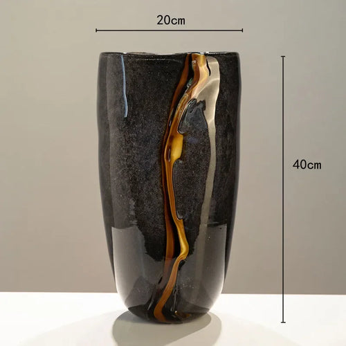 vase en verre craquelé pour arrangement floral décoratif - vue 10 sur 9