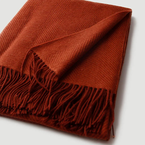 plaid laine douce rayures twill pompons voyage maison - vue 3 sur 7