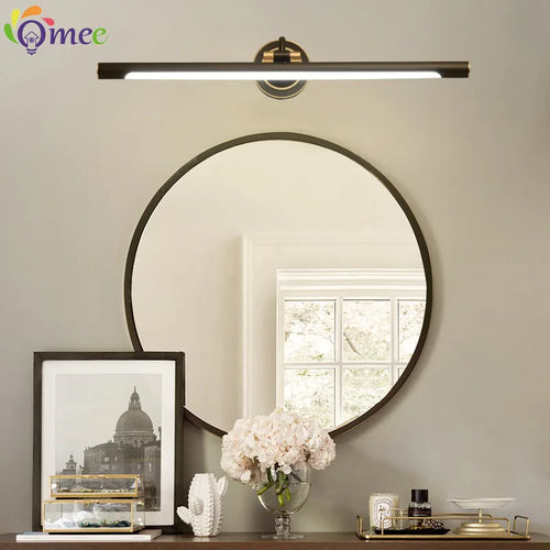 Américain Led salle de bain applique miroir lampe noir Bronze lampes de vanité pour la maison moderne intérieur appliques murales luminaire Makeu - vue 6 sur 11