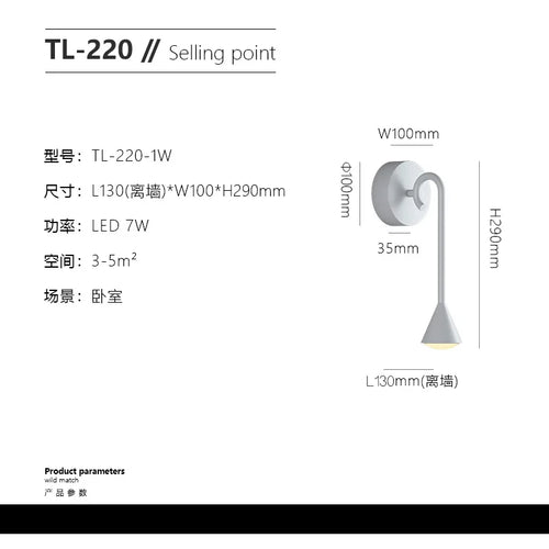 applique murale led conique pour éclairage décoratif extérieur et intérieur - vue 11 sur 12