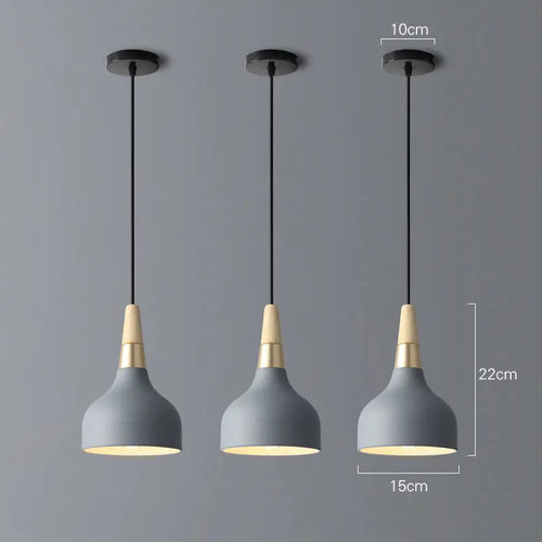 Suspension LED moderne avec abat-jour en métal coloré - vue 5 sur 12