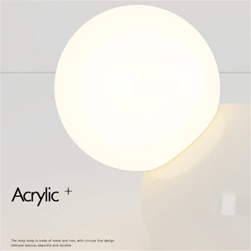 lampe de chevet ronde en verre pour décoration intérieure - vue 6 sur 8