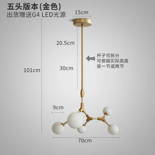 lustre moderne nordique pour décoration intérieure élégante - vue 16 sur 18