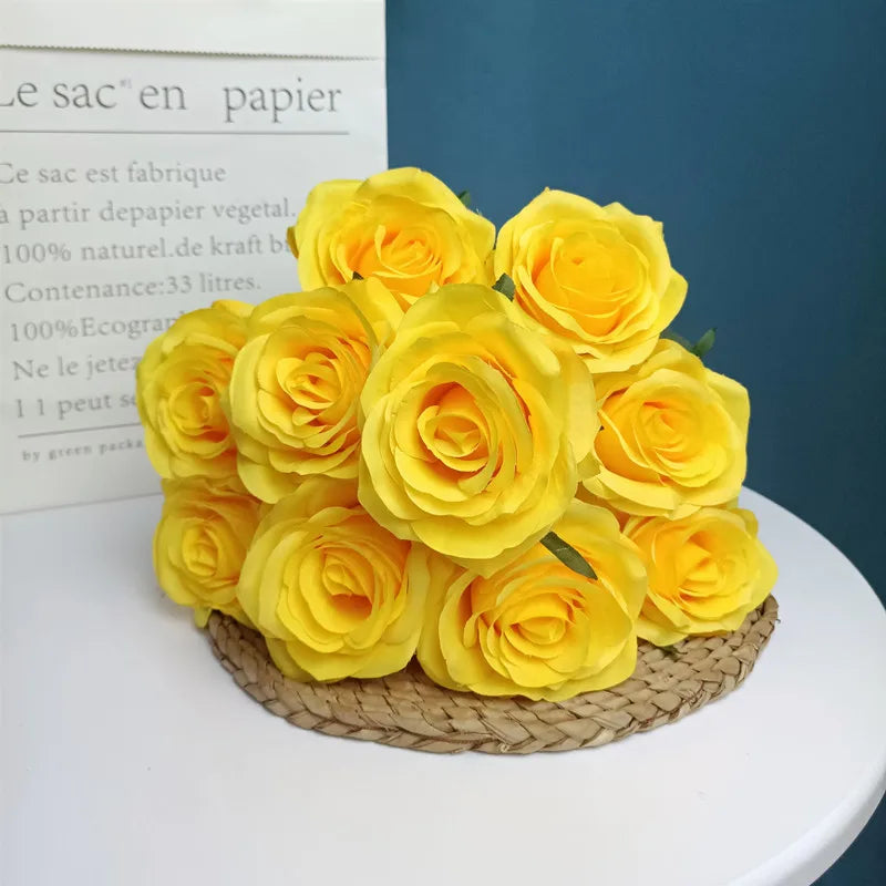 bouquet de roses artificielles pour mariage et décoration intérieure - vue 8 sur 30