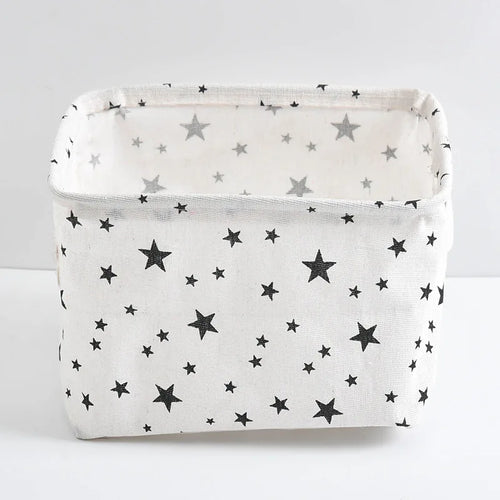panier de rangement pliable en toile avec poignée coton et lin - vue 21 sur 22