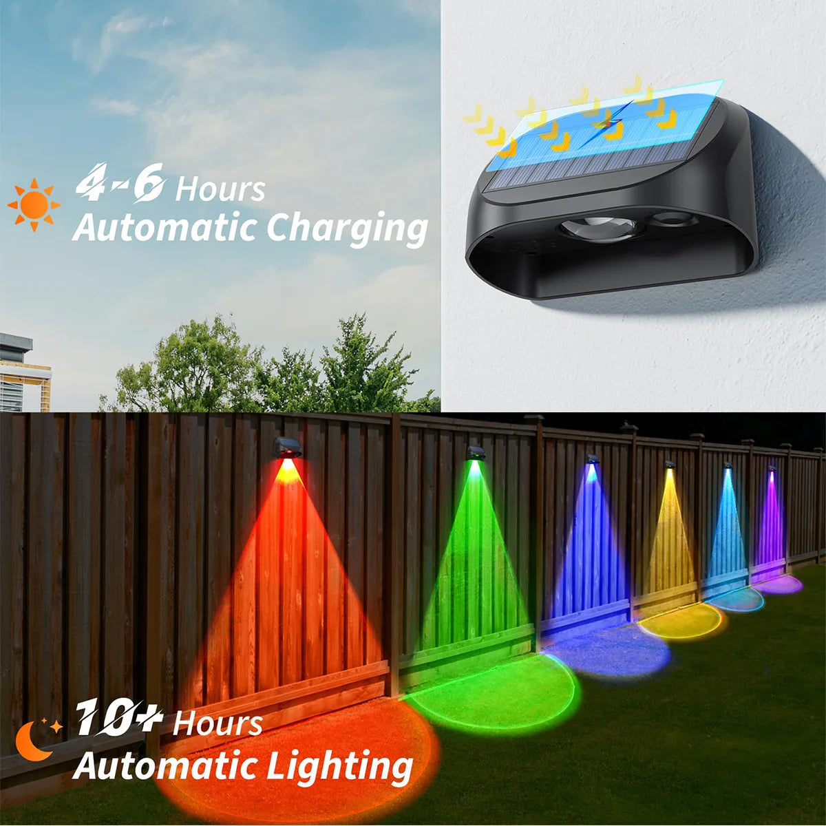 lampes solaires étanches pour éclairage extérieur crépuscule à aube - vue 3 sur 8