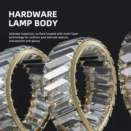 lustre suspendu design en spirale en cristal moderne - vue 6 sur 12