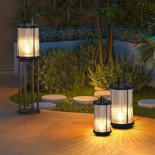 lampadaire solaire extérieur étanche en verre pour jardin - vue 3 sur 15