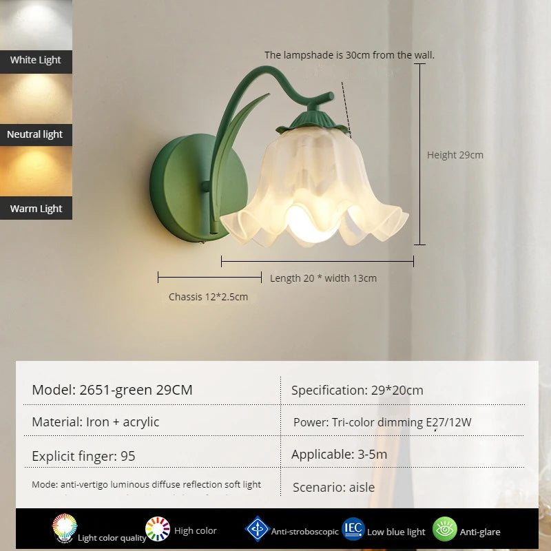 applique murale led moderne en forme de fleur décorative pour intérieur - vue 4 sur 8