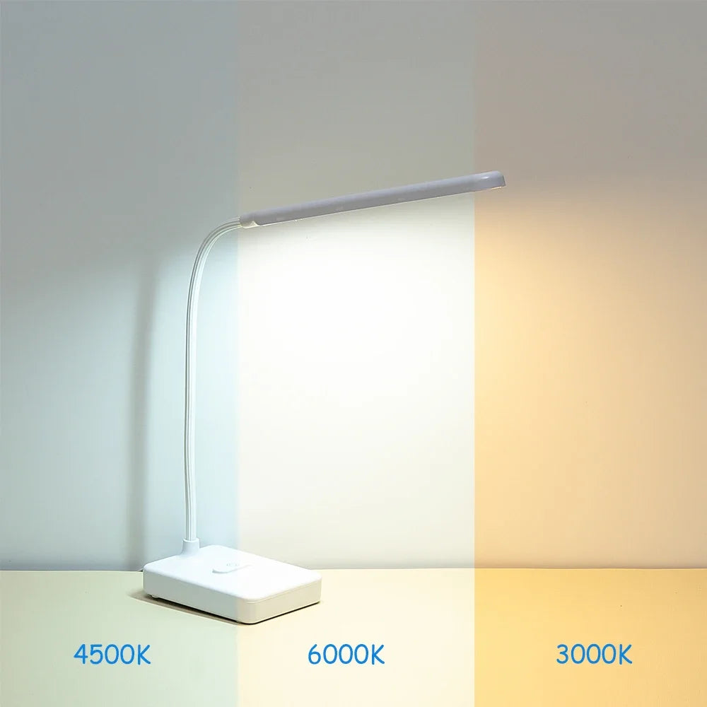 lampe de bureau tactile led pliable col de cygne protection des yeux - vue 3 sur 13