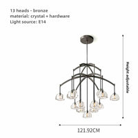 lustre moderne en cristal géométrique pour intérieur luxueux