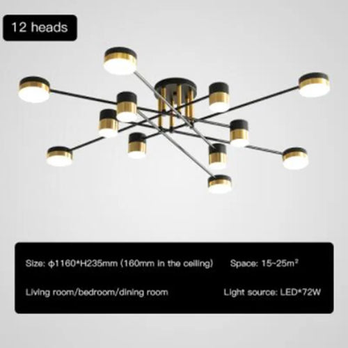 lustre à led design nordique moderne pour intérieur - vue 9 sur 11